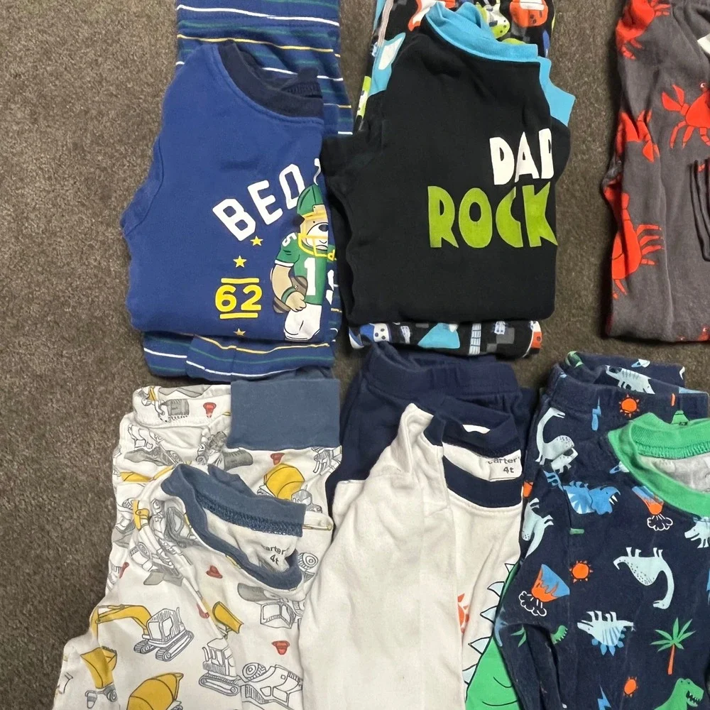 Carters The Children Place Boy Cotton Pajama Set Snug Fit Lot 10 Pairs Size 4T 4